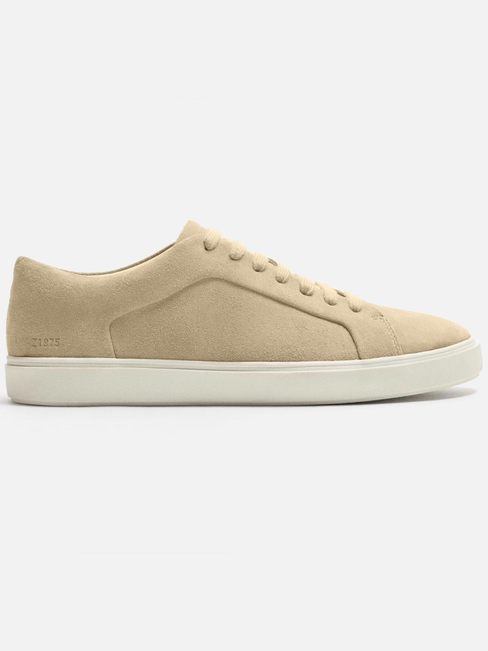 Zara Men's Beige Leather Sneakers Size 7